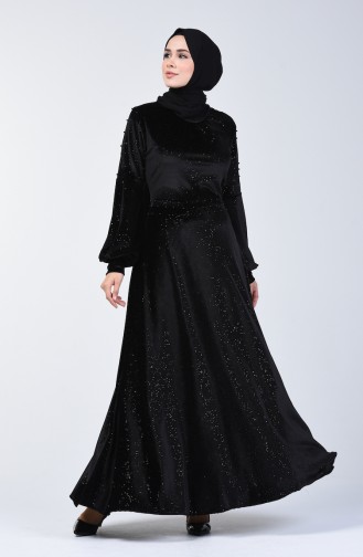 Silvery Velvet Dress 81784-01 Black 81784-01