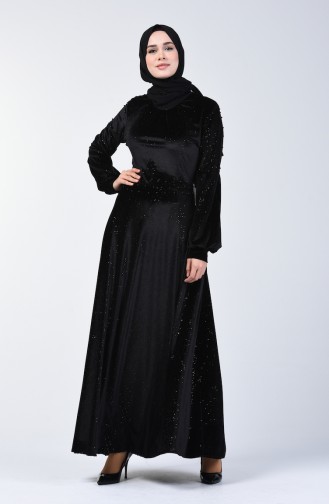 Silvery Velvet Dress 81784-01 Black 81784-01