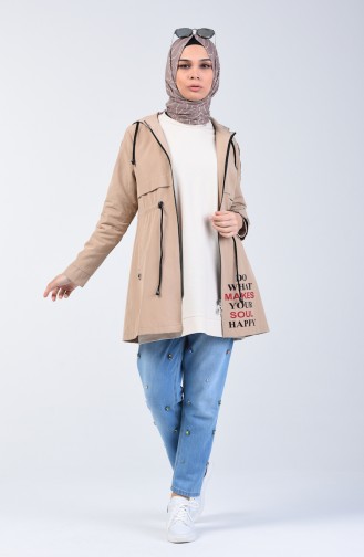 Beige Trench Coats Models 6078-02