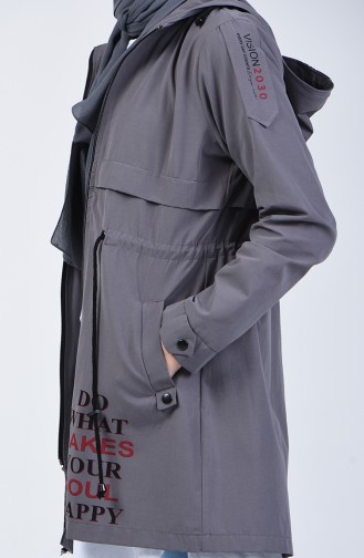 Gemusterter Trenchcoat 6078-05 Anthrazit 6078-05