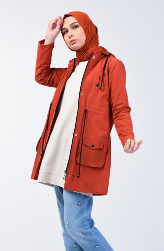 Kurz Trenchcoat 6079-02 Ziegelrot 6079-02