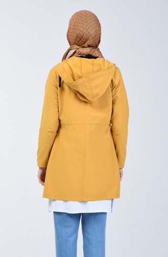 Trench Coat Court Taille Élastique 6079-03 Jaune 6079-03