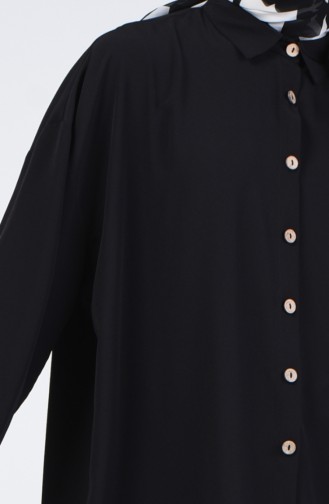 Tunique Chemise à Boutons 1315-01 Noir 1315-01