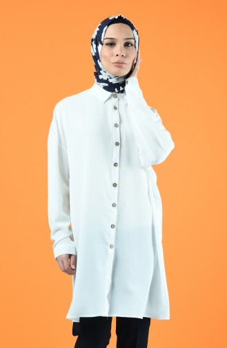 Buttoned Shirt Tunic 1315-02 White 1315-02