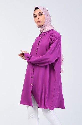 Tunique Chemise à Boutons 1315-05 Lilas 1315-05