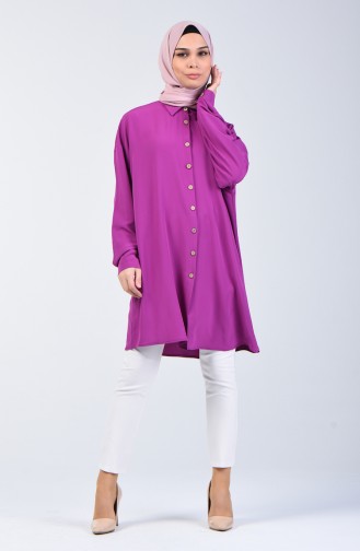 Buttoned Shirt Tunic 1315-05 Lilac 1315-05