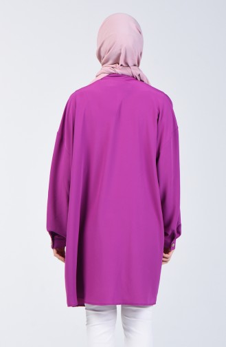 Tunique Chemise à Boutons 1315-05 Lilas 1315-05