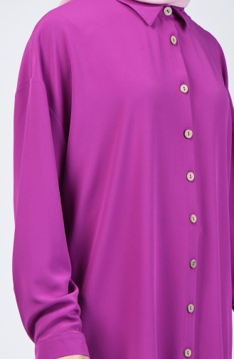 Tunique Chemise à Boutons 1315-05 Lilas 1315-05