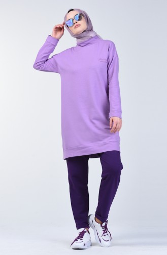 Two Thread Side Zipper Tracksuit Suit 0414-03 Lilac 0414-03