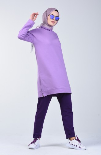 Two Thread Side Zipper Tracksuit Suit 0414-03 Lilac 0414-03