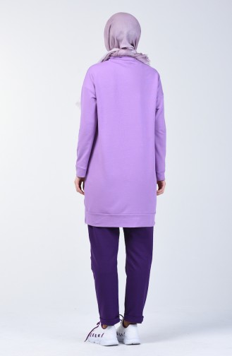 Two Thread Side Zipper Tracksuit Suit 0414-03 Lilac 0414-03