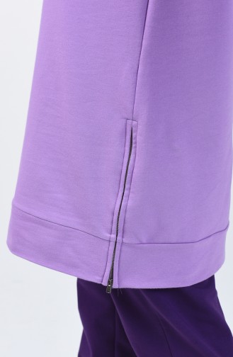 Two Thread Side Zipper Tracksuit Suit 0414-03 Lilac 0414-03