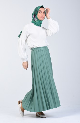 Pleated Skirt 5224-13 Almond Green 5224-13