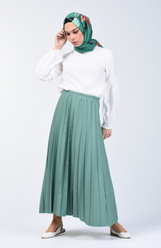 Pleated Skirt 5224-13 Almond Green 5224-13