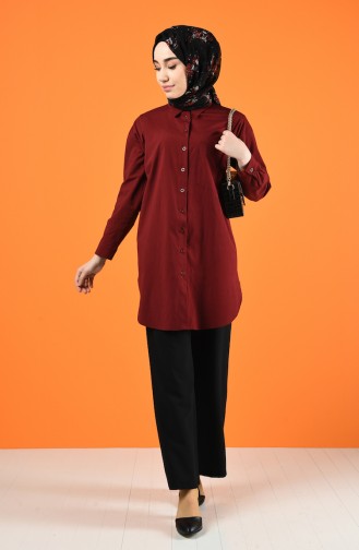 Claret red Overhemdblouse 5291-02