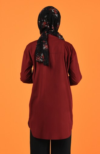 Claret red Overhemdblouse 5291-02