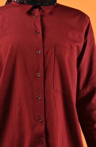 Claret red Overhemdblouse 5291-02