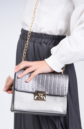 Silver Gray Shoulder Bag 12-05