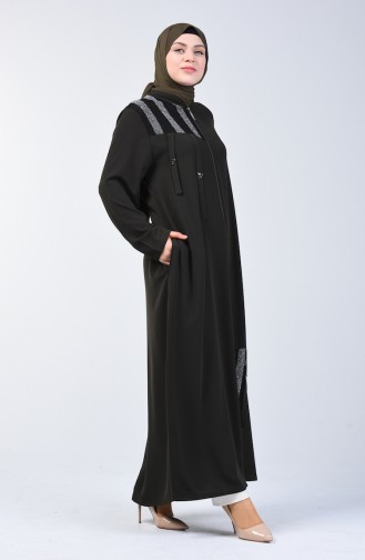Grösse Grosse Hijab Mantel 2003G-01 Khaki 2003-01