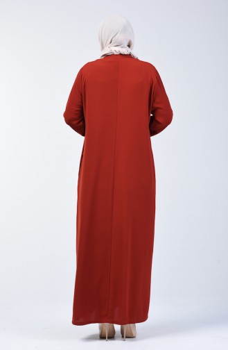 Grösse Grosse Hijab Mantel  2003G-03 Ziegelrot 2003G-03