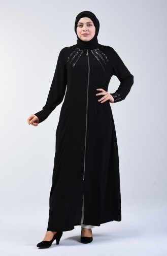Grösse Grosse Hijab Mantel 2015-04 Schwarz 2015-04