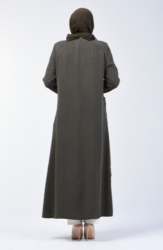 Grösse Grosse Pailletten Hijab-Mantel 0370-04 Khaki 0370-04