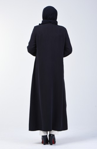 Grösse Grosse Pailletten Hijab-Mantel 0370-06 Dunkelblau 0370-06