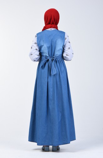 Garnished Denim Dress 5090a-01 Denim Blue 5090A-01