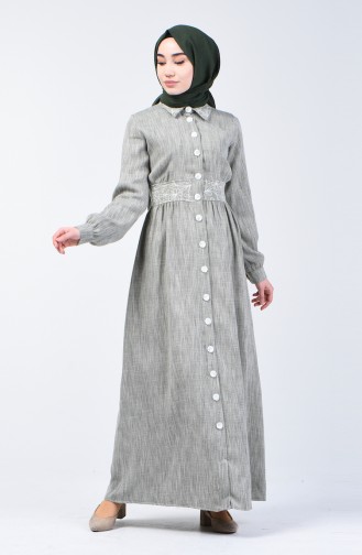 Green Almond Hijab Dress 7039-03