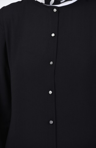 Buttoned Linen Tunic 5539-01 Black 5539-01