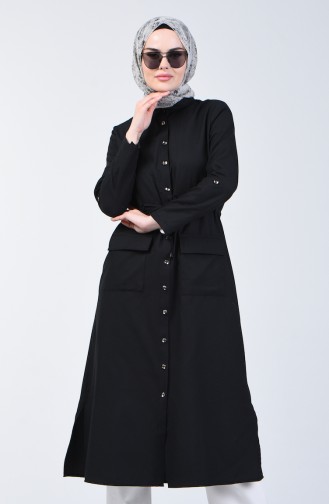 Long Slit Tunic 1309-01 Black 1309-01