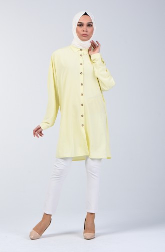 Buttoned Shirt Tunic 1315-03 Yellow 1315-03