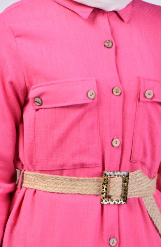 Belted Tunic with Pockets 1632-02 Fuchsia 1632-02