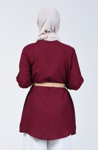 Belted Tunic with Pockets 1632-04 Damson 1632-04