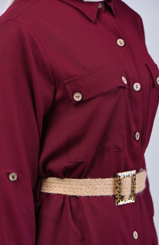 Belted Tunic with Pockets 1632-04 Damson 1632-04