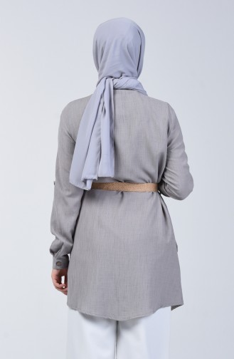 Belted Tunic with Pockets 1632-08 Grey 1632-08