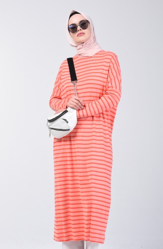 Striped Long Tunic 8020-01 Coral 8020-01