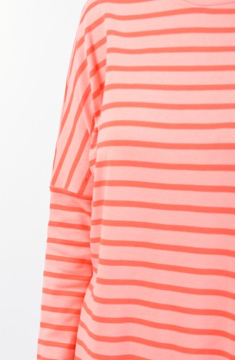 Striped Long Tunic 8020-01 Coral 8020-01