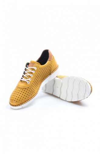 حذاء كاجوال فاست ستيب من الجلد الطبيعي أصفر 710ZA250-16782057
