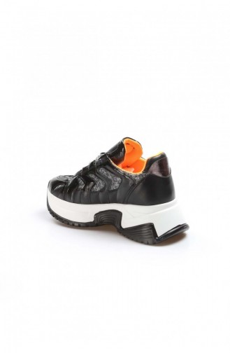 Fast Step Spor Ayakkabı Siyah Leopar Sneaker Ayakkabı 629Za085203