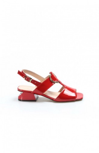 حذاء فاست ستيب جلد طبيعي بكعب قصير أحمر 064ZA731-16777559
