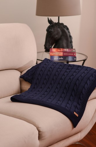 Poyraz Tv Blanket 100x170 Poyraz00002-3 Navy Blue 00002-3