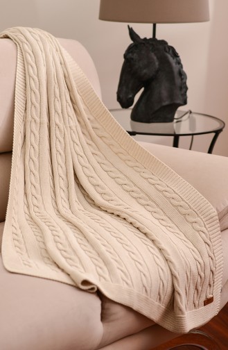 Poyraz Tv Blanket 100x170 Poyraz00002-5 Beige 00002-5