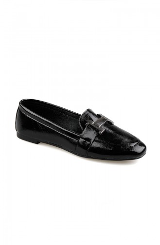 Ballerines Pour Femme 0167-06 Noir Verni Cuir 0167-06