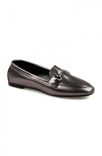 Women´s Buckle Flat shoes 0167-08 Silver 0167-08