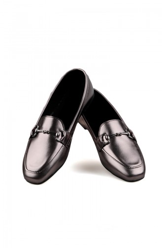 Women´s Buckle Flat shoes 0167-08 Silver 0167-08
