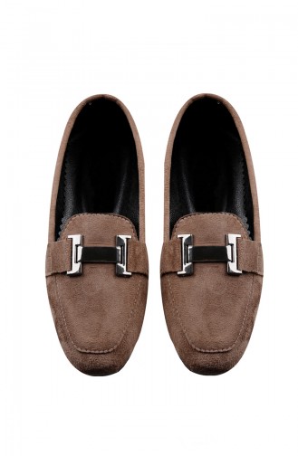 Women´s Buckle Flat shoes 0167-10 Mink Nubuck 0167-10