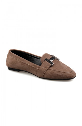 Women´s Buckle Flat shoes 0167-10 Mink Nubuck 0167-10