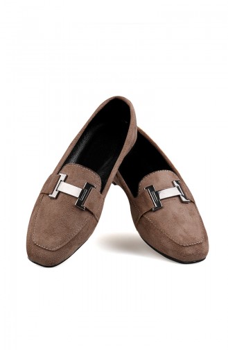 Women´s Buckle Flat shoes 0167-10 Mink Nubuck 0167-10