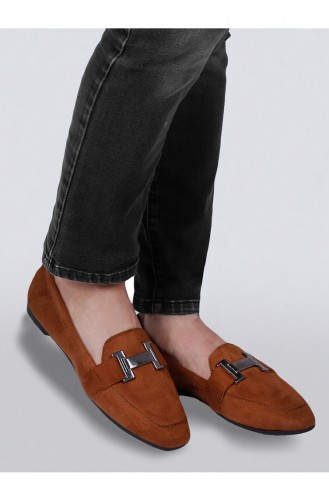 Women´s Buckle Flat shoes 0167-11 Tobacco Nubuck 0167-11